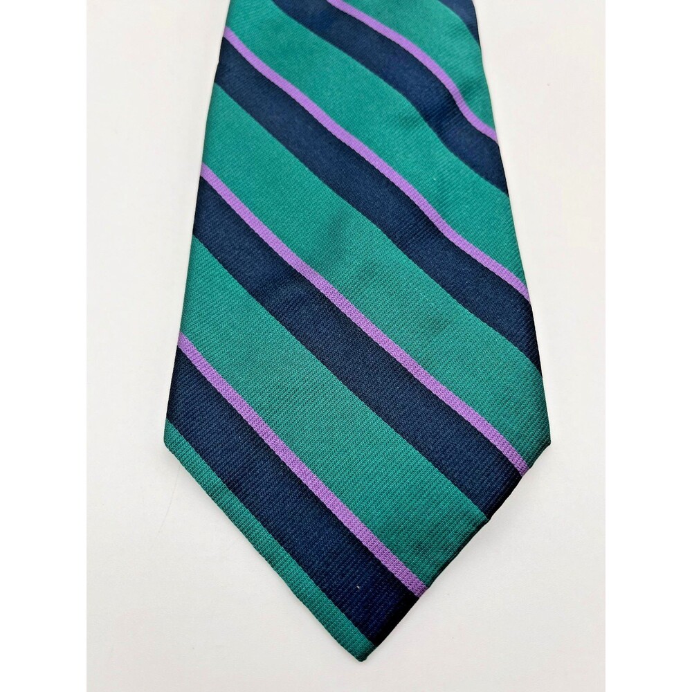 Polo Ralph Lauren Necktie Tie Mens Green Blue Purple Handmade 100% Silk USA